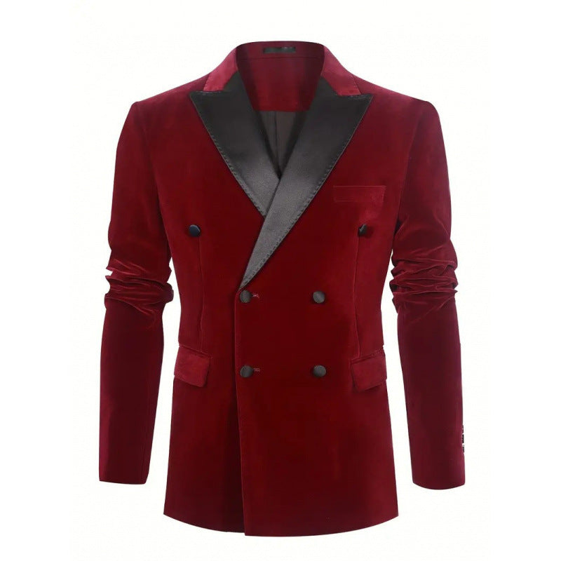 Herren Extravaganter Samtblazer mit schimmerndem Revers Aliams