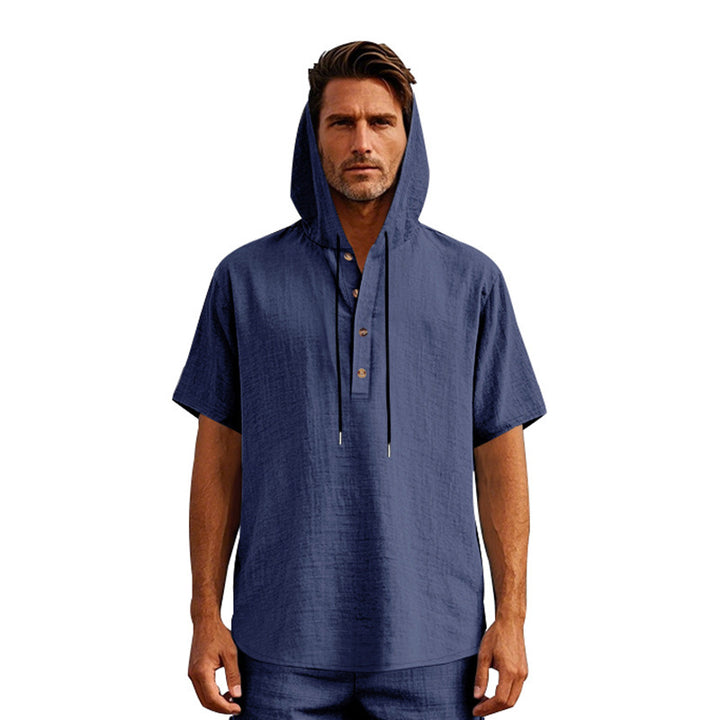Herren Urbaner Kapuzenshirt mit Knopfleiste und atmungsaktivem Stoff Aliams