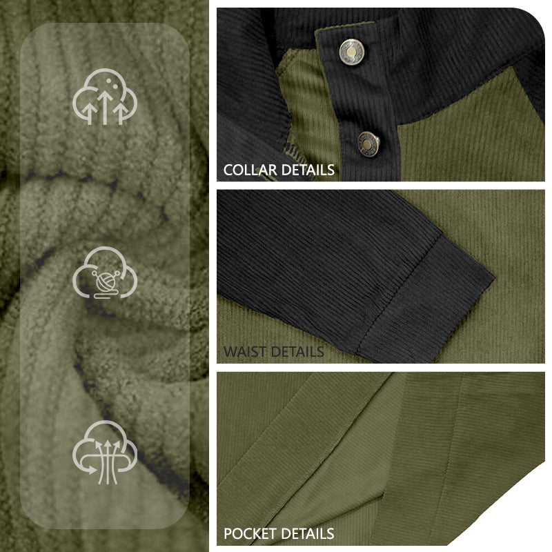 Herren Strickpullover mit modernem Knopfleisten-Design und Raglanärmeln Aliams