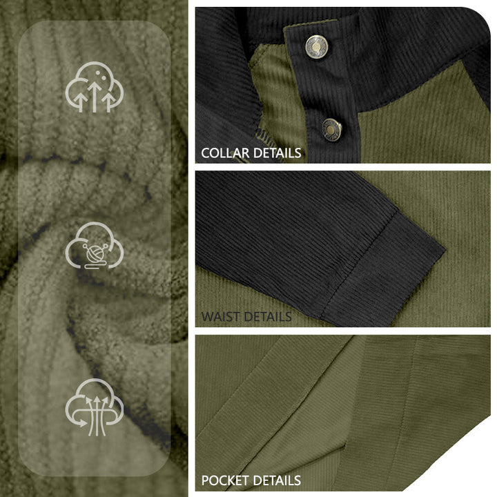 Herren Strickpullover mit modernem Knopfleisten-Design und Raglanärmeln Aliams