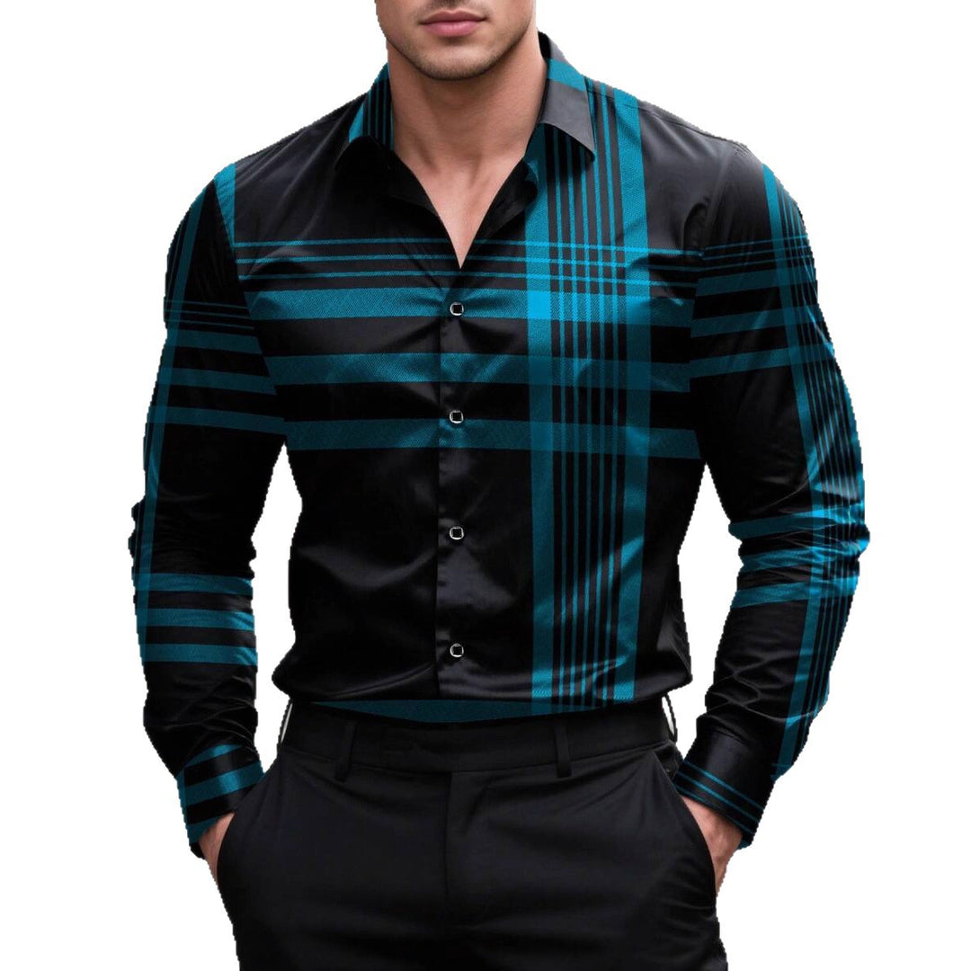 Herren elegante Langarmhemd Aliams
