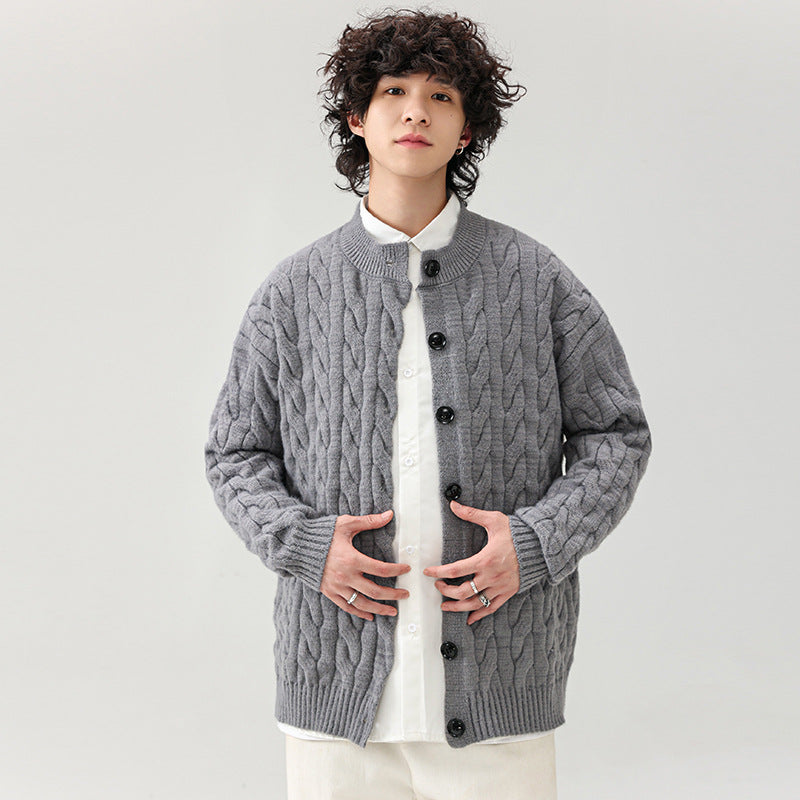 Herren Grobstrick-Cardigan mit praktischen Knöpfen Aliams