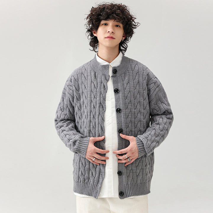 Herren Grobstrick-Cardigan mit praktischen Knöpfen Aliams