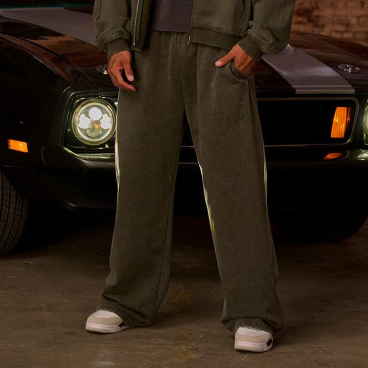 Herren bequeme Freizeithose mit seitlichen Eingrifftaschen und elastischem Bund Aliams