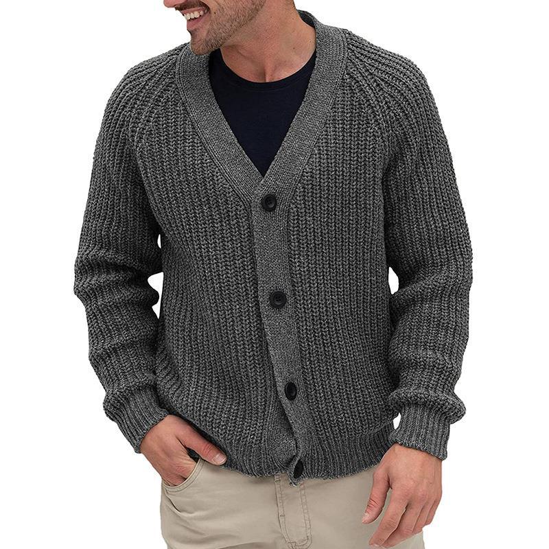 Herren Grobstrickjacke mit Knopfleiste Aliams