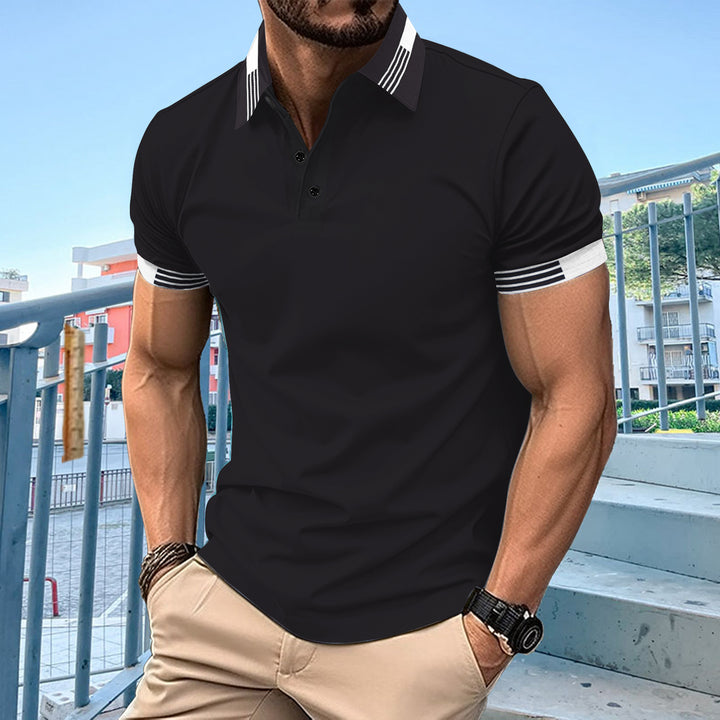 Stylisches Kurzarm-Polohemd für Herren mit Kontrastbesatz Aliams