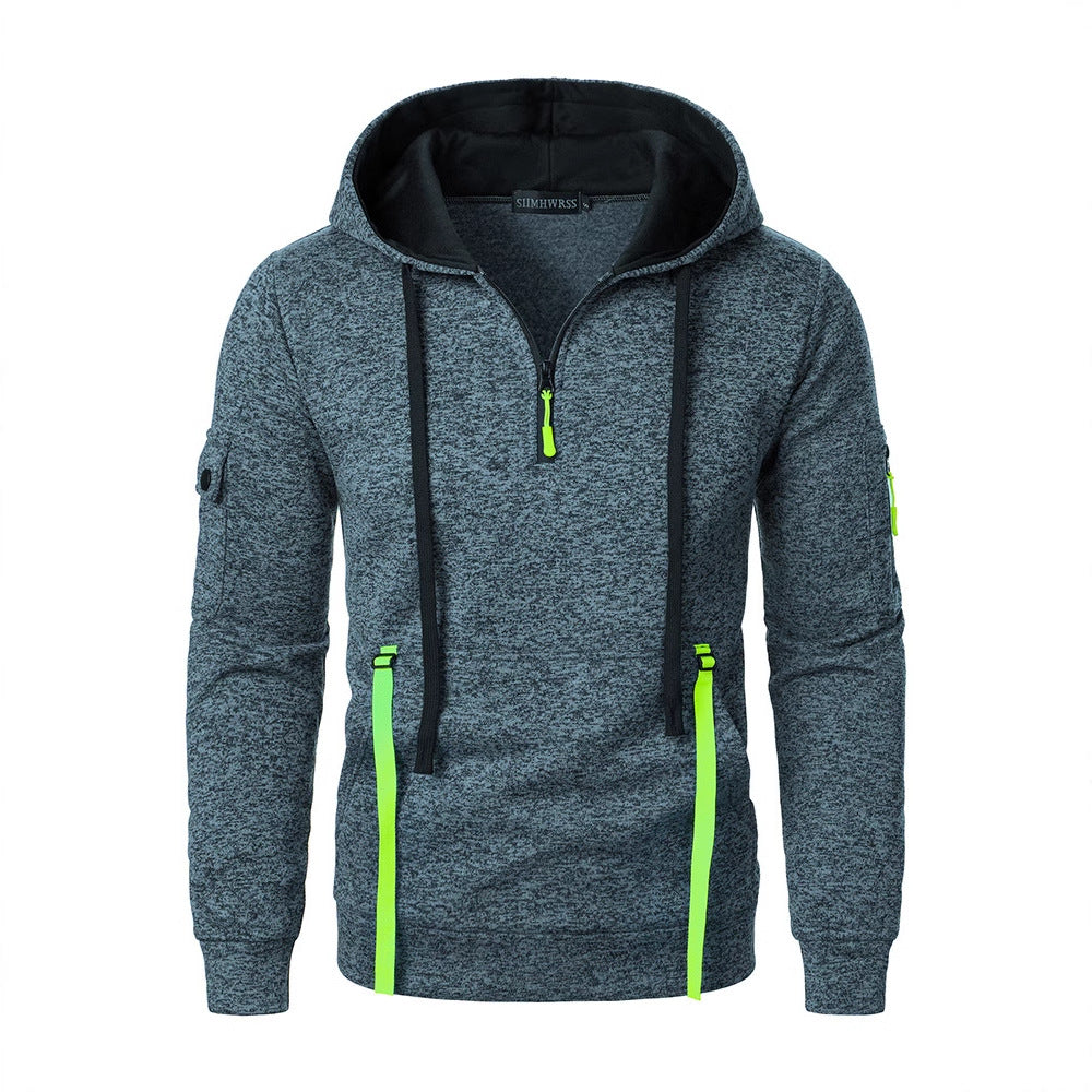 Herren sportlicher Hoodie mit atmungsaktiven Einsätzen und praktischen Reißverschlusstaschen Aliams