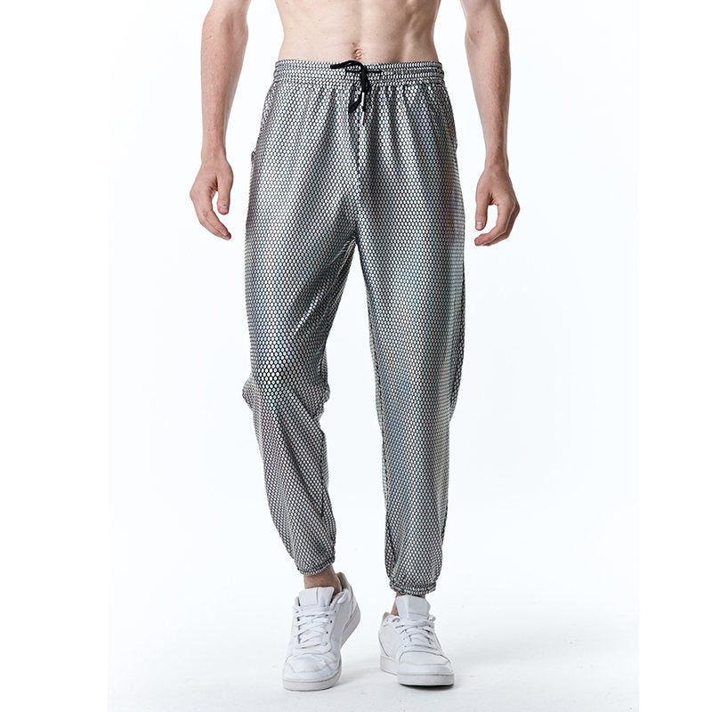 Herren futuristische Mesh-Hose im angesagten Metallic-Look Aliams