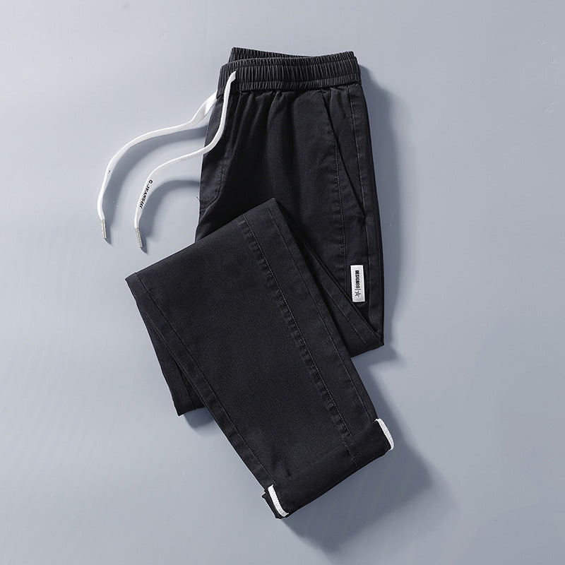 Herren bequeme Chinohose mit verstellbarem Bund und seitlichen Taschen Aliams