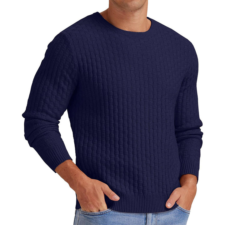 Herren strukturiertes Sweatshirt mit Rundhalsausschnitt und langem Arm Aliams