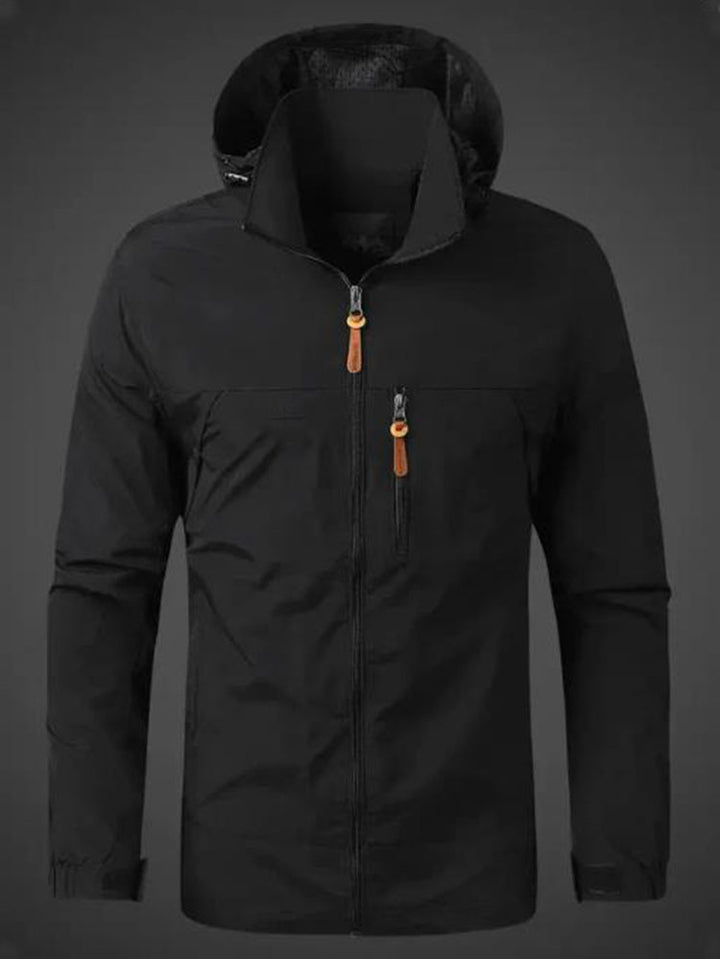 Herren Wetterfeste Funktionsjacke mit verstellbarer Kapuze Aliams