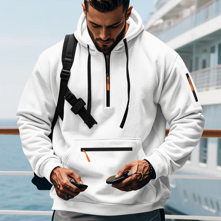 Herren sportlicher Hoodie mit reflektierenden Details und praktischen Taschen Aliams
