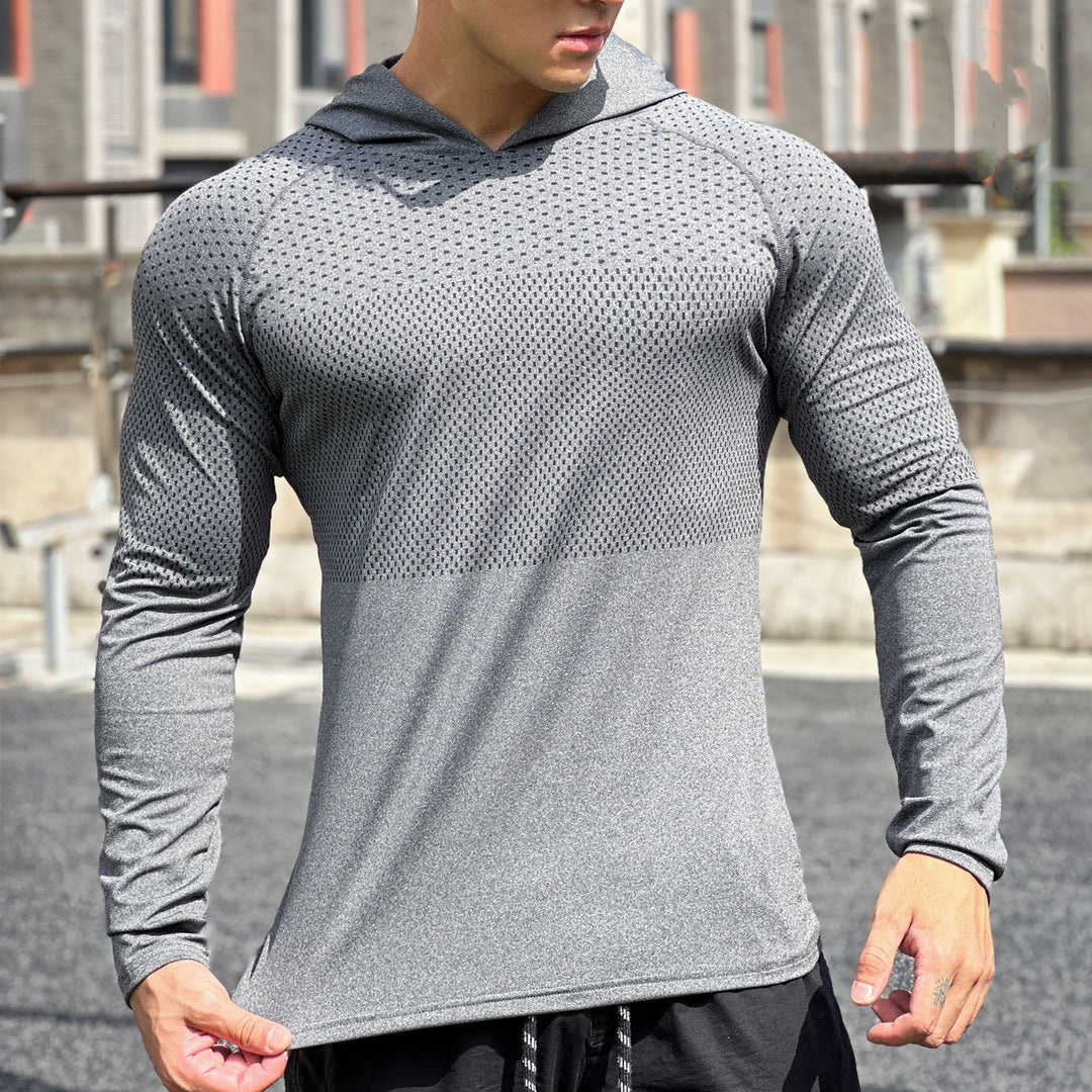 Herren Sportliches Langarmshirt mit atmungsaktivem Mesh-Einsatz Aliams