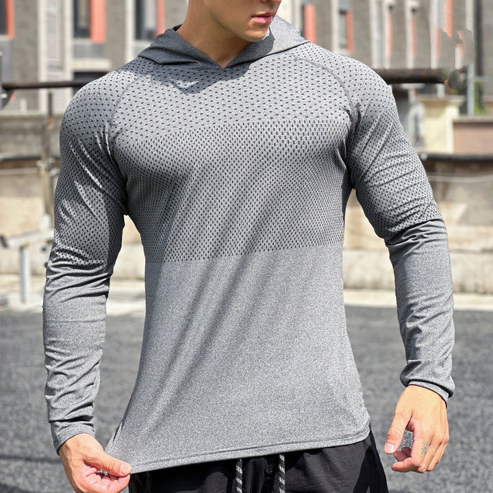Herren Sportliches Langarmshirt mit atmungsaktivem Mesh-Einsatz Aliams