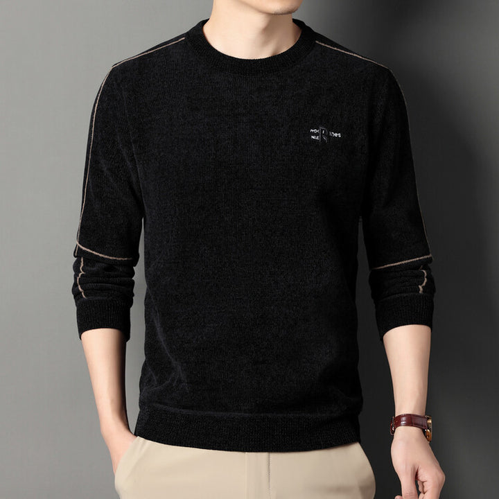 Herren hochwertige, atmungsaktive Strickpullover mit Rundhalsausschnitt Aliams