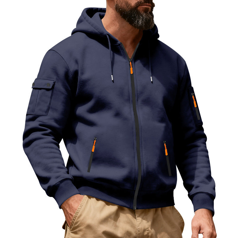 Herren sportlicher Hoodie mit praktischen Reißverschlusstaschen Aliams