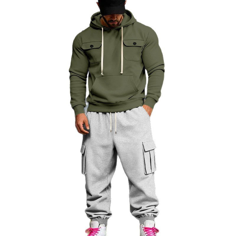 Herren Kapuzenpullover und Cargo-Hosen Set Aliams