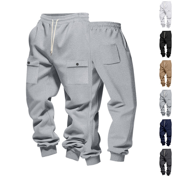 Herren Cargo-Jogginghose aus weichem Baumwollmix mit elastischem Bund und praktischen Taschen Aliams