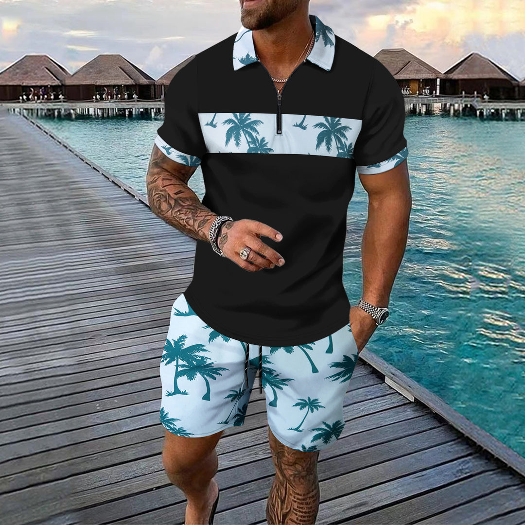 Herren elegant geschnitztes Polohemd mit Shorts Aliams