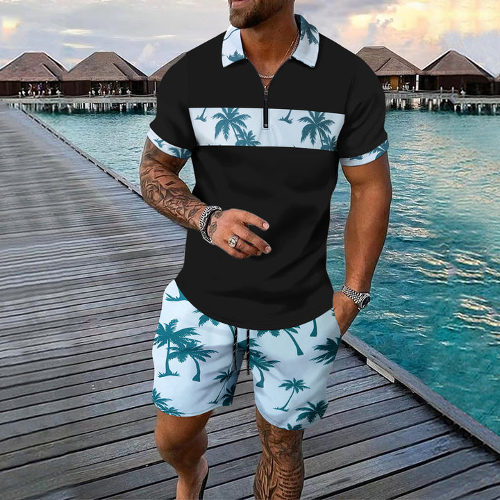Herren elegant geschnitztes Polohemd mit Shorts Aliams