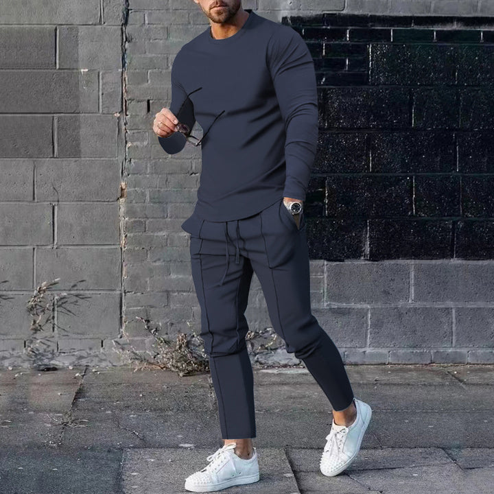 Herren Freizeit-Langarmshirt mit passender Jogginghose im modernen Design Aliams