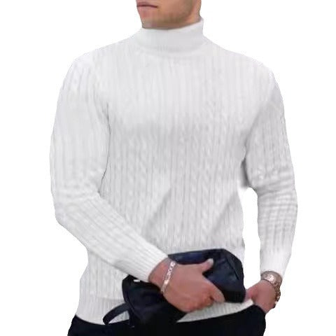 Herren Rollkragenpullover mit strukturiertem Kabelstrickdesign Aliams