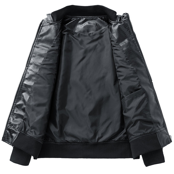 Herren Kunstlederjacke im modernen Design mit praktischen Taschen Aliams
