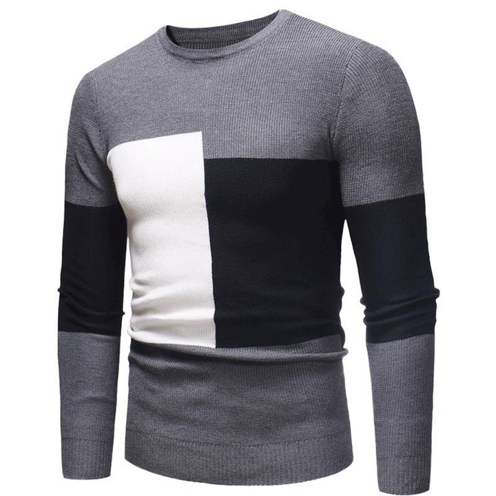 Herren Designer Pullover mit modernem Blockmuster Aliams