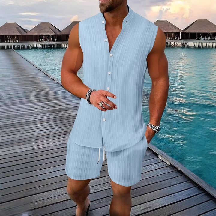 Männer Freizeit Ärmelloses Sommer Lounge Set Aliams
