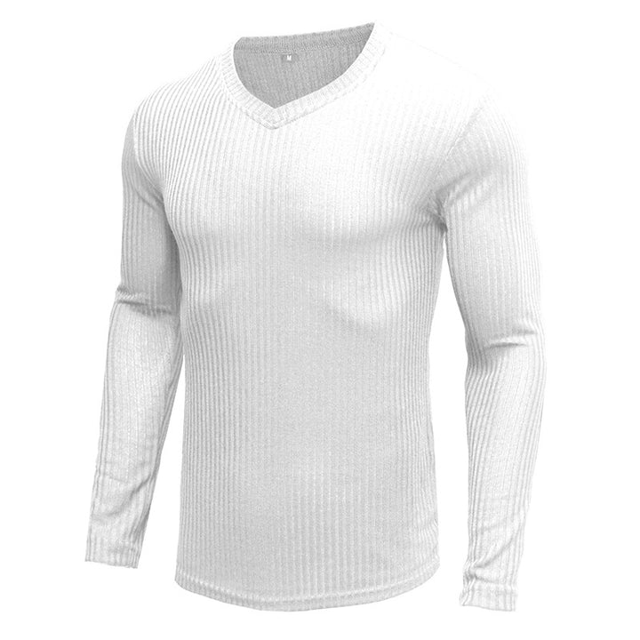 Herren V-Ausschnitt Pullover aus hochwertigem Rippstrick Aliams