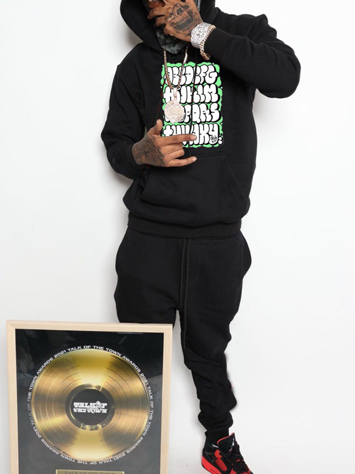 Herren Kapuzenpullover und Jogginghose Set mit auffälligem Grafiken Aliams