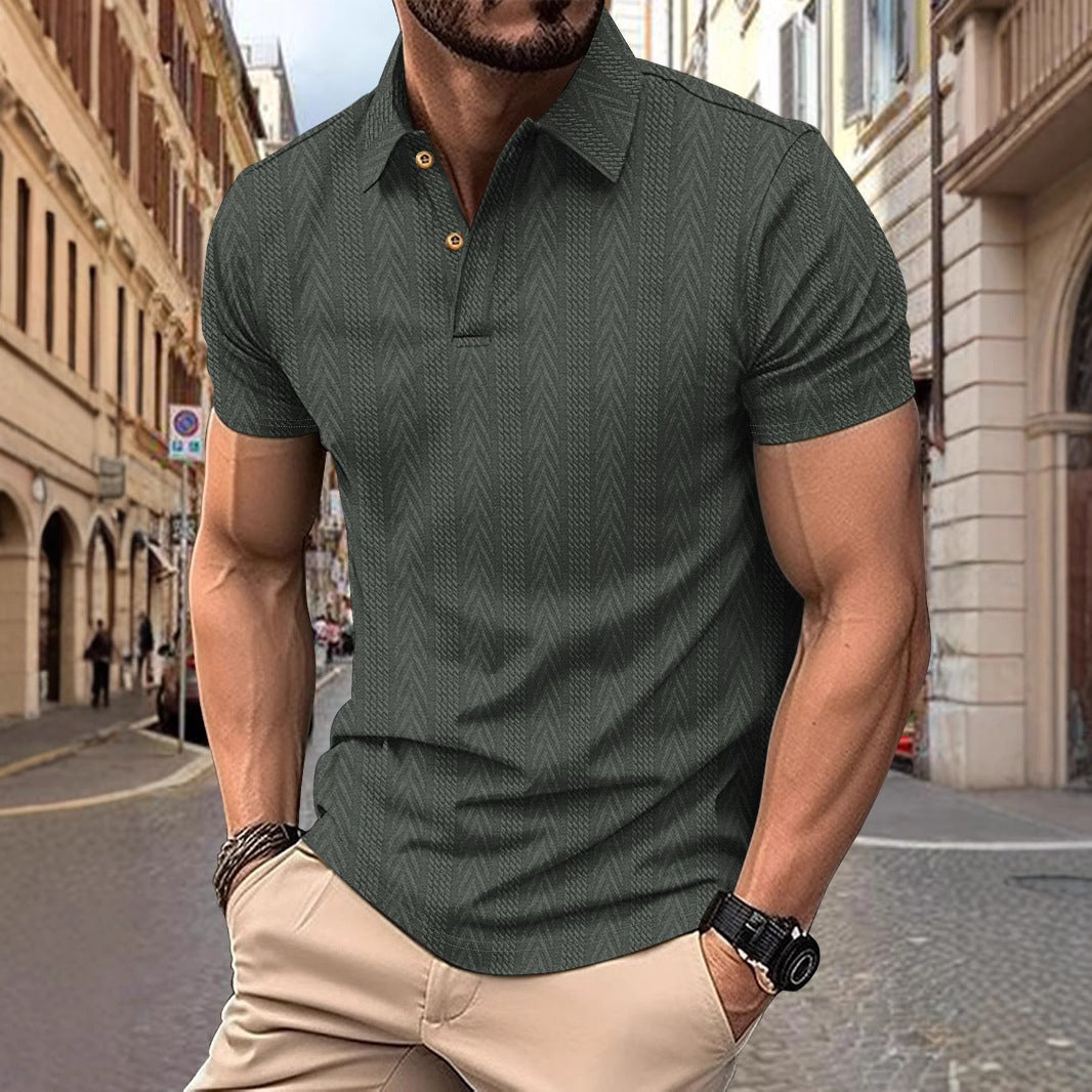Herren Kurzarm Poloshirt mit strukturiertem Design und eleganter Knopfleiste Aliams