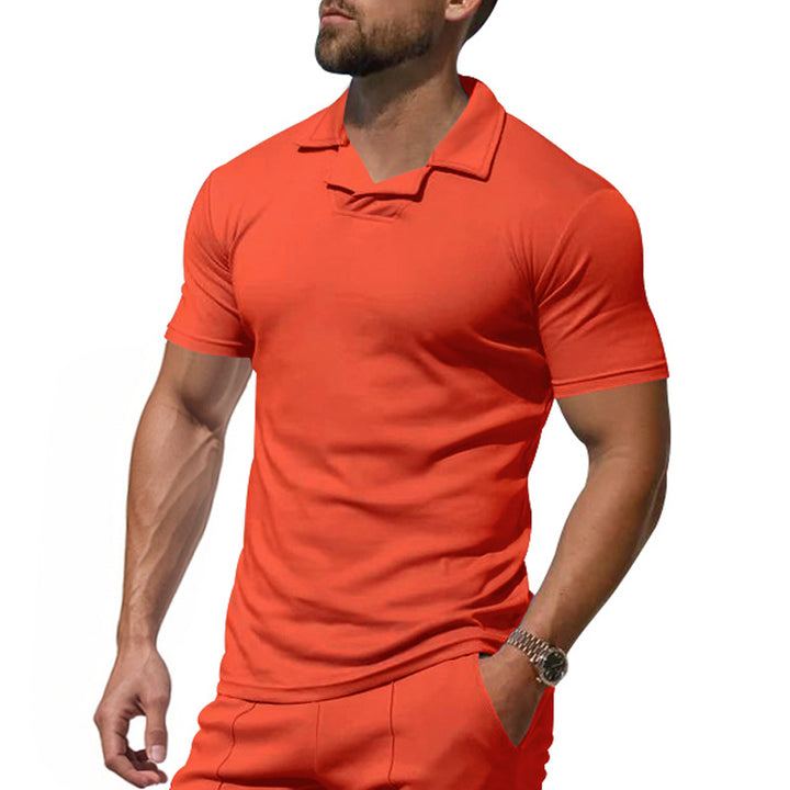 Herren Kurzarm Polo-Shirt mit modernem Stehkragen und atmungsaktivem Material Aliams