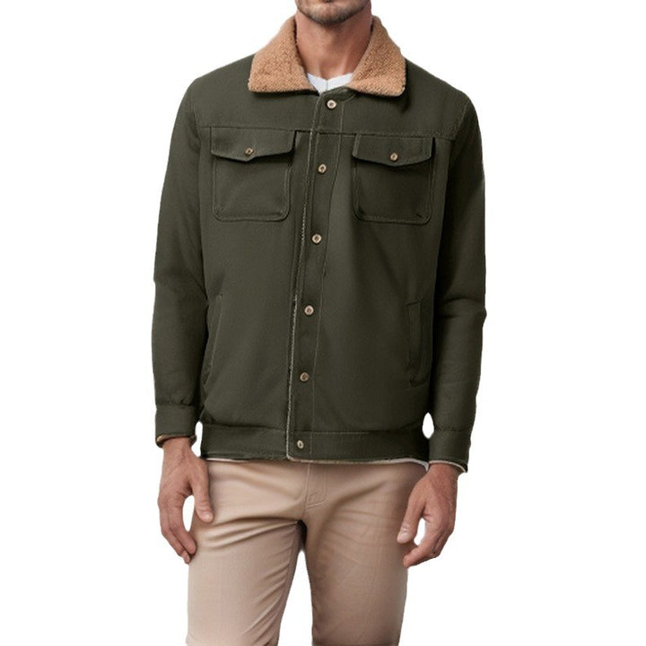 Herren Futuristische Utility-Jacke mit Fleecefutter und praktischen Taschen Aliams