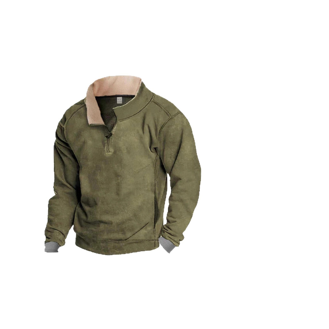 Herren Fleece-Pullover mit Stehkragen und praktischer Reißverschlussöffnung Aliams