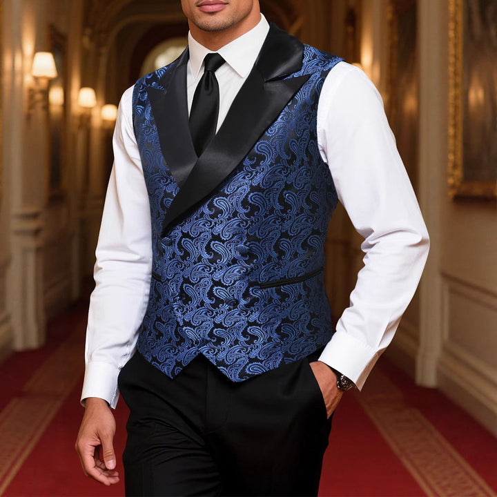 Herren elegante Paisley-Weste mit glänzendem Finish Aliams