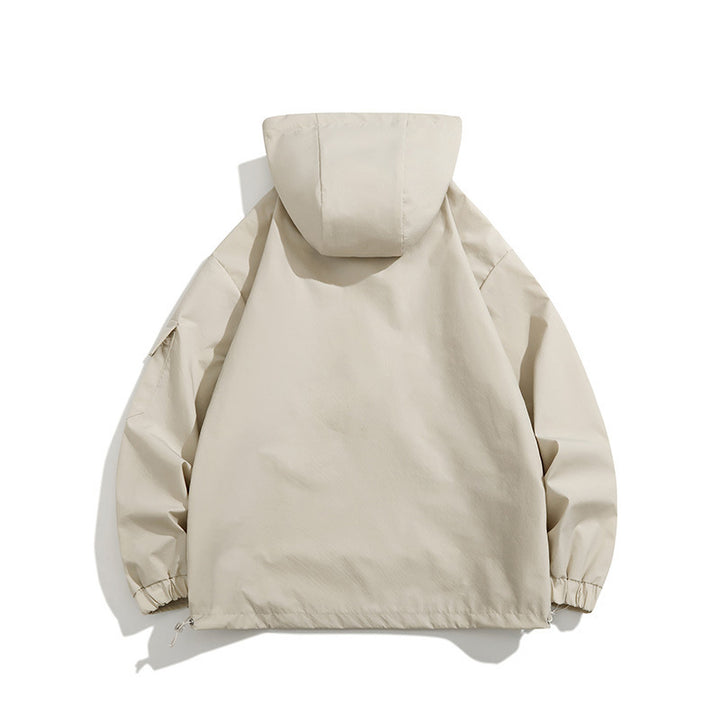 Herren Wasserabweisende Outdoor-Jacke mit großer Kapuze und praktischen Taschen Aliams