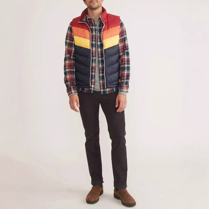 Herren Steppweste mit modernem Karomuster und Kontrastdesign Aliams