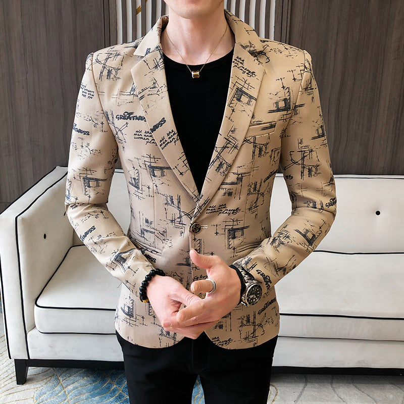 Herren eleganter Designer-Blazer mit modernem Print Aliams