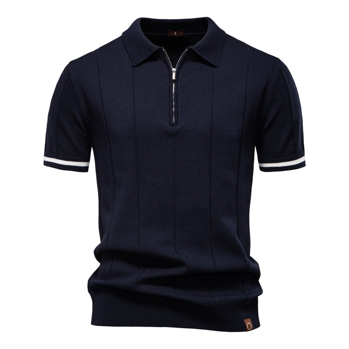 Herren Polohemd mit kurzer Knopfleiste und strukturiertem Design Aliams