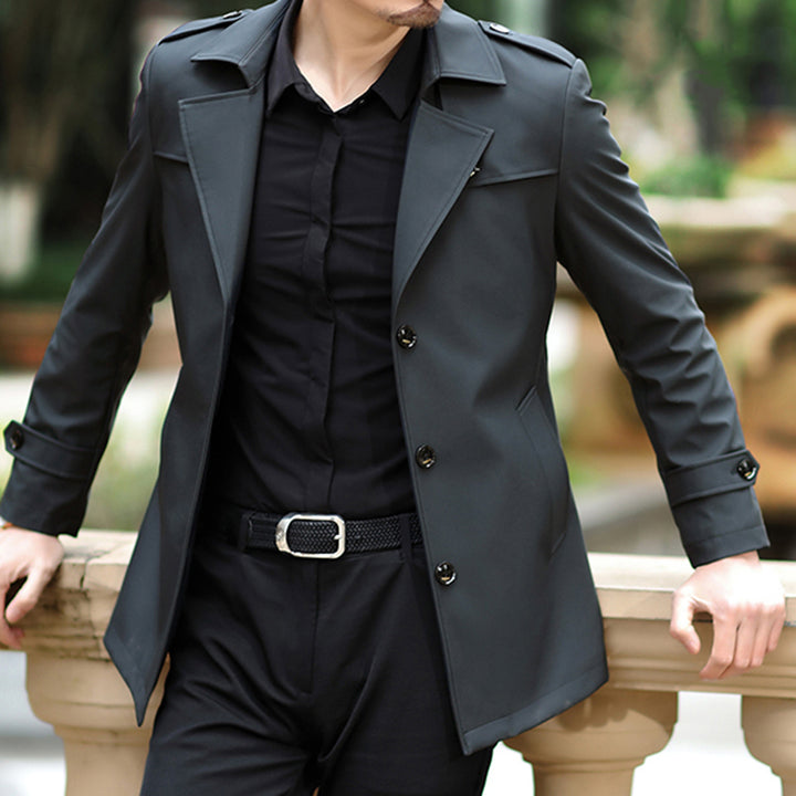 Herren elegante Trenchcoat Jacke mit praktischem Schnitt und stylishen Details Aliams