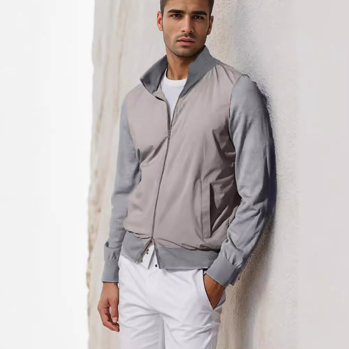 Herren elegante und funktionale Jacke mit Stehkragen und mehreren Taschen Aliams