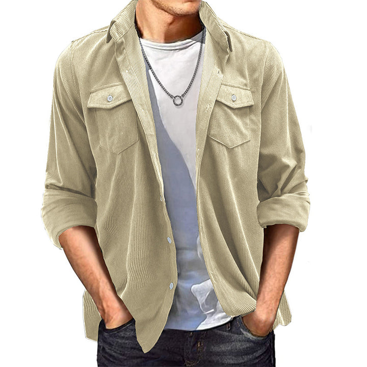 Herren Kordhemd mit zwei Brusttaschen Aliams
