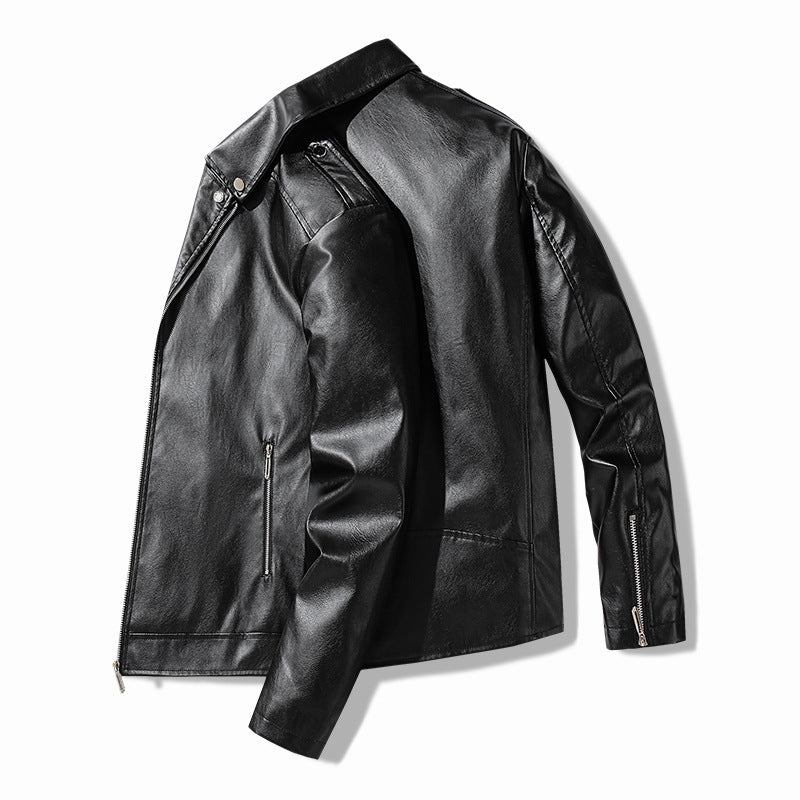 Herren elegante Bikerjacke aus Kunstleder Aliams