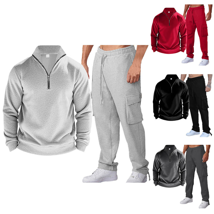 Herren Freizeit-Set mit praktischen Taschen und modischem Stehkragen Aliams