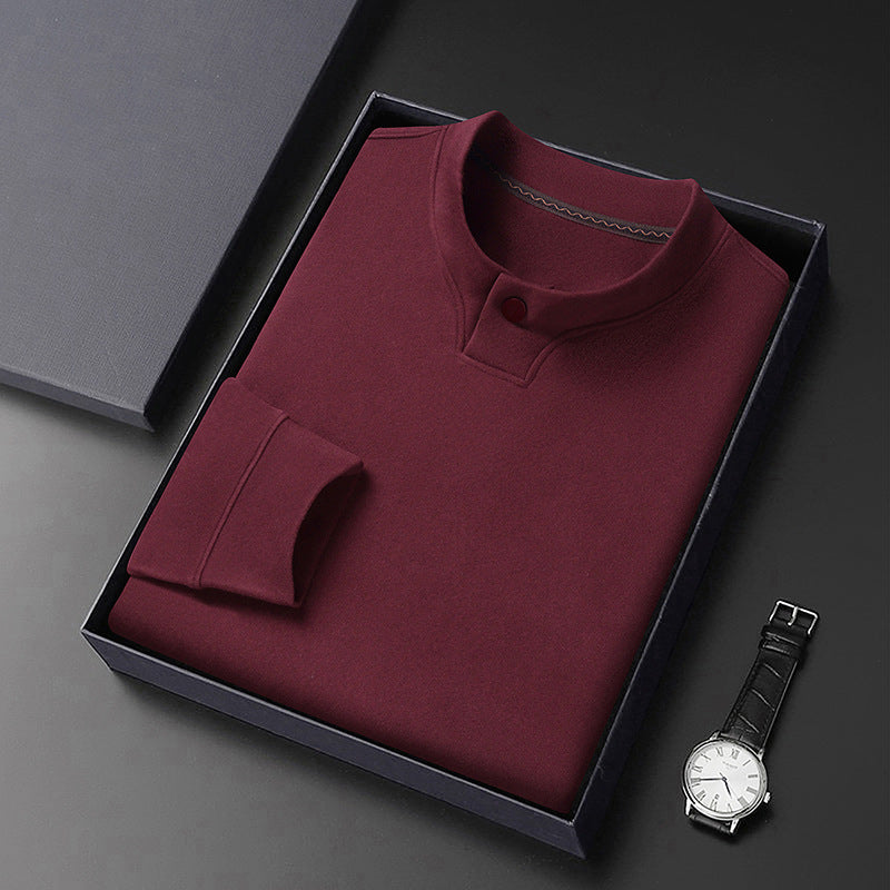 Herren Poloshirt mit modernem Stehkragen und eleganter Knopfleiste Aliams