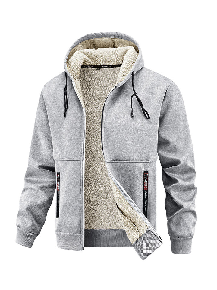 Herren Kapuzenjacke mit kuscheligem Innenfutter und praktischen Taschen Aliams