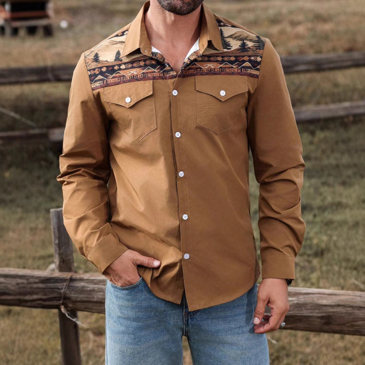 Herren Hemd mit kunstvollem Naturmotiv Aliams