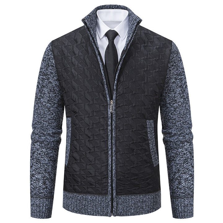 Herren elegante Hybridjacke mit Steppdesign und raffinierten Strickärmeln Aliams