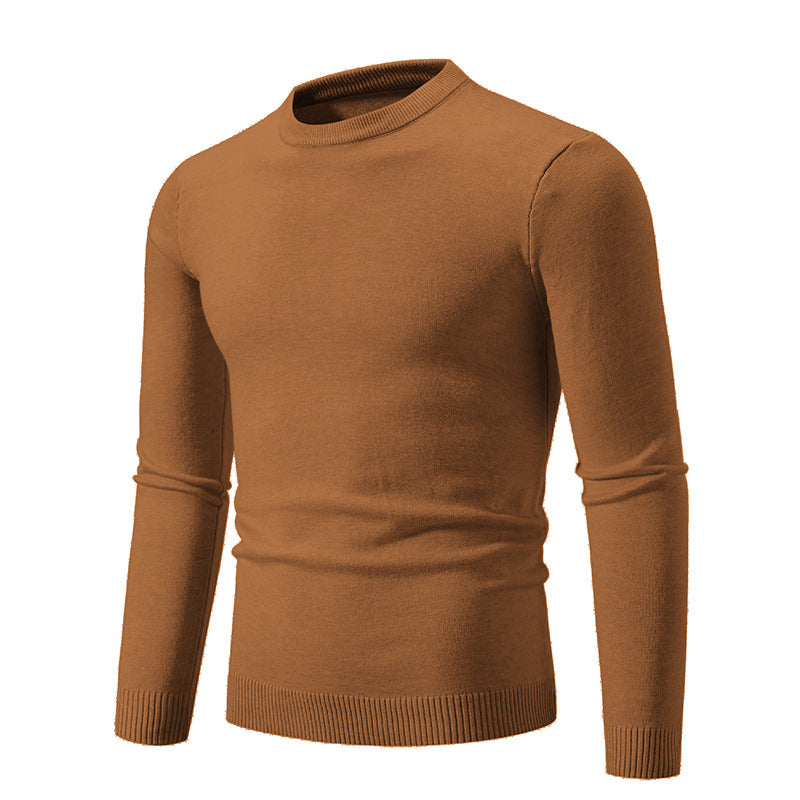 Herren Feiner Strickpullover mit Rundhalsausschnitt und Rippdetails Aliams